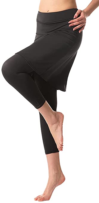 KEEPRONE Women's Swim Skirts with Leggings, Swimming Skirted Attached Pants Swimsuit Bottoms
