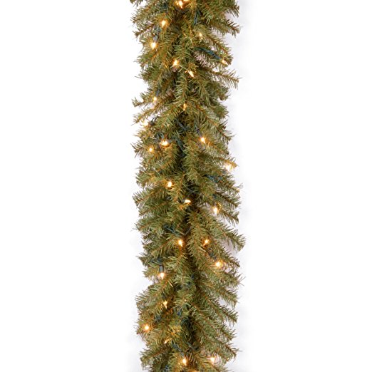 National Tree NF-9ALO-1 9' x 10" Norwood Fir Garland with 50 Clear Lights