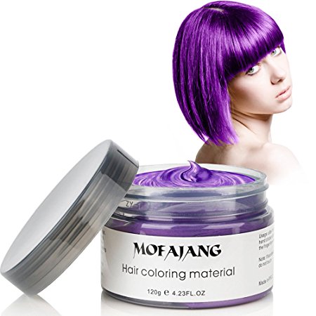 INST Temporary Hair Color Wax MOFAJANG Natural Matte Hairstyle Coloring Easy Operate Free Styles Hair Dye Wax for Party (Purple)