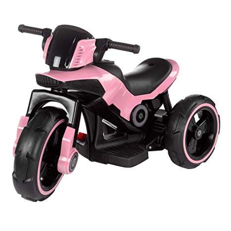 Lil' Rider Ride-On Toy Trike Motorcycle –Battery Operated Electric Tricycle for Toddlers with Built-in Sound, Lights & MP3 Input (Pink)