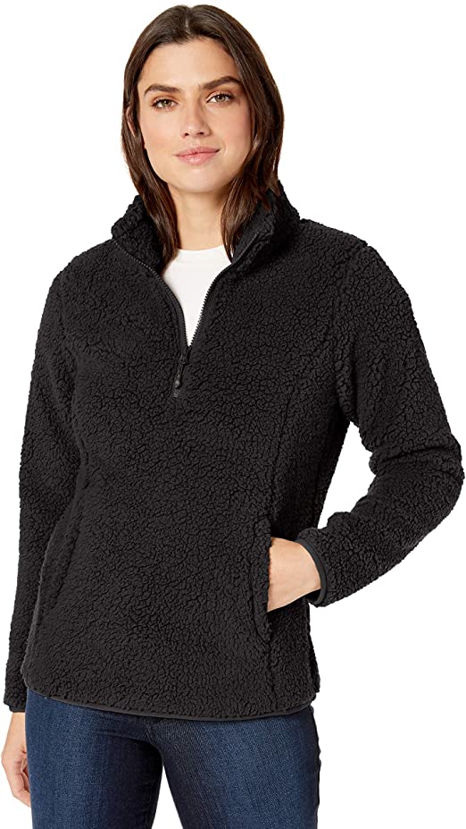 Amazon Essentials Women's Polar Fleece Lined Sherpa Quarter-Zip Jacket