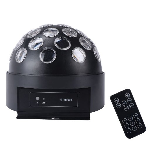 1byone O00QL-0419 Bluetooth Speaker 8.6-Inch Circular Super Disco LED Digital Magic Ball Light