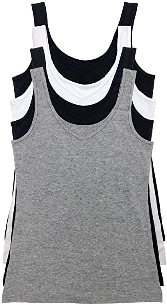 Felina Reversible Women’s Tank Top - Seamless Cotton Tank Top for Women, Workout Top, (4-Pack)