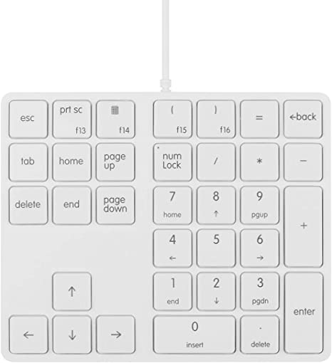 Numeric Keypad 34 Keys (30%) Mini Multifunctional Wired Numpad Portable Keypad White Magicforce by Qisan