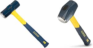 Estwing MRF64E Sure Strike 64 Oz Fiberglass Engineers Hammer, Blue and ESTWING Sure Strike Drilling/Crack Hammer - 3-Pound Sledge with Fiberglass Handle & No-Slip Cushion Grip - MRF3LB