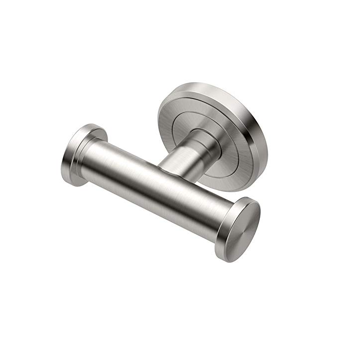 Gatco 4295A Latitude II Double Robe Hook, Satin Nickel