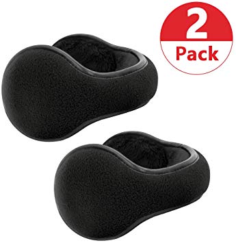 TALONITE (1 Pack/ 2 Pack/ 3 Pack Winter Ear Muffs for Men & Women - Foldable Fleece Ear Warmers - Pefer for Outdoor Cycling Running Skiing - Behind The Head Earmuffs