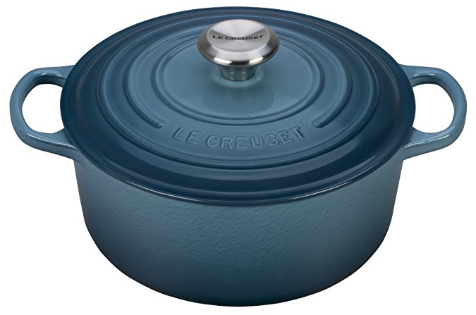 Le Creuset Signature Enameled Cast-Iron 4-1/2-Quart Round French (Dutch) Oven, Marine