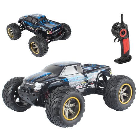 AMOSTING S911 33MPH 2.4GHz 2WD Off Road Waterproof Monster RC Truck, 1/12 Scale - Blue