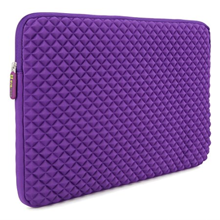 Laptop Sleeve, EveCase 15~ 15.6 inch Diamond Foam Splash & Shock Resistant Neoprene Universal Sleeve Zipper Case Bag for Chromebook Ultrabook Laptop Notebook Computer - Purple