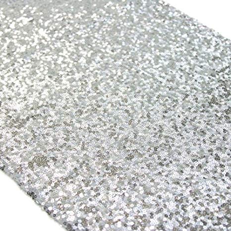 TRLYC 2019 New Arrival Pack of 20 Silver 12x108-Inch Sequin Tablerunner for Thanksgiving Day