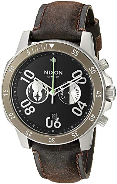 Nixon Men's 'Ranger Chrono Leather SW, Jedi Black / Brown' Quartz Stainless Steel Casual Watch (Model: A940SW-2377-00)