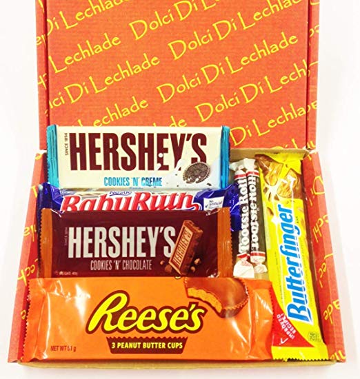 American Chocolate Retro Sweet Box by Dolci Di Lechlade - Hershey's, Reese's USA Candy Present Hamper Giftbox