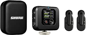 Shure MoveMic Two Kit - Pro Wireless Lavalier Microphones with Camera Receiver for DSLRs, iPhone, Android, Mac and PC, 2 Bluetooth Mini Mics, 24 Hours Charge, IPX4, Portable Clip Lavs (MV-TWO-KIT-Z6)