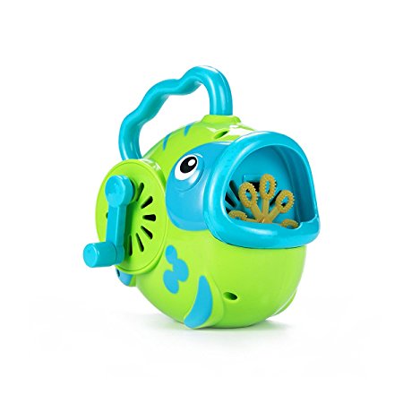 ToyerBee Bubble Hurricane Machine in Fish Shape for Kids Hand-Operated Toy Bubble Maker for Toddlers( Not Include Bubble Solution) , Random Colors
