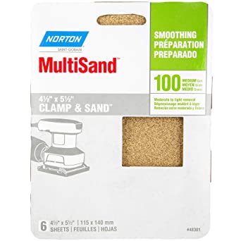 Norton Abrasives Sandpaper Sheet, Multisand 220 Grit Sandpaper, Very Fine Sanding Sheet, Pack of 60 Sanding Sheets