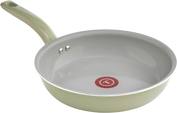 T-fal Recycled Ceramic Nonstick Fry Pan 12 Inch Oven Safe 350F Pots and Pans, Cookware Green