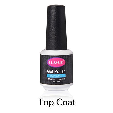 CLAVUZ Top Coat Gel Nail Polish Salon Beauty Manicure Soak Off UV LED Nail Varnish 8ML