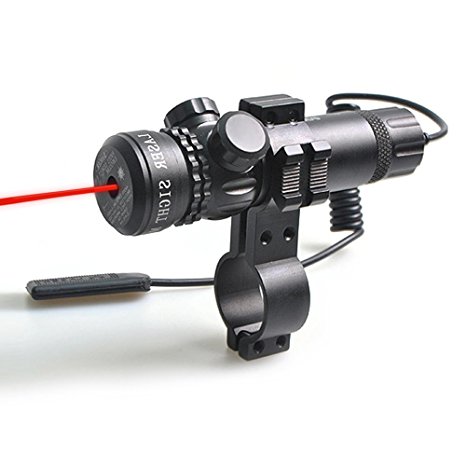 Compact Tactical Adjustable Rifle/Gun Red Laser/Gun-Sights, Freehawk® Red Dot Laser Sight Outside Adjust Rifle Gun Scope 2 Switch Rail Mounts