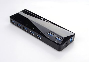 W·Z Super Speed usb hub 7 Port USB 3.0 Hub with 4a Power Adapter Support Fast Charging Function [Via Vl812 Chipset] (Hb-j3u7)