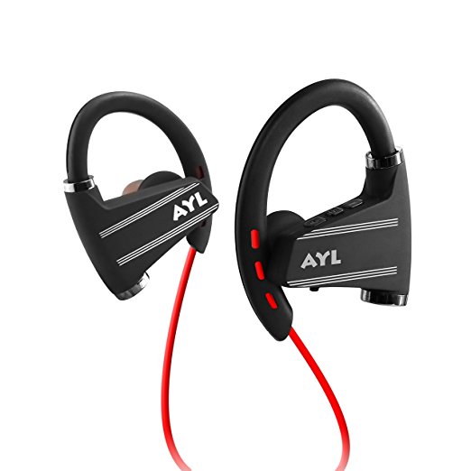 AYL Bluetooth Headphones, Wireless Sports Earphones with Mic IPX5 Water Resistant HD Stereo Sound Sweatproof Earbuds for Running Gym Workouts 12 Hour Battery Noise Cancelling Headsets