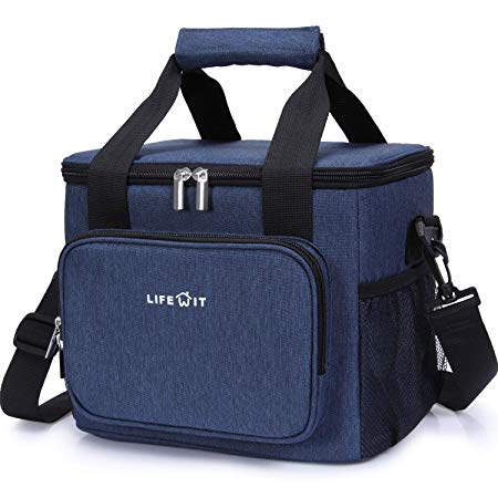 Lifewit Insulated Lunch Bag Box 15L (24-Can) Soft Cooler Bag, Thermal Lunch Cooling Bag for Work Beach Picnic Camping, Blue