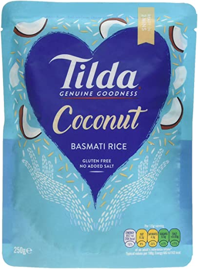 Tilda Steamed Basmati Coconut 250 g (Pack of 6)
