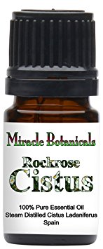 Miracle Botanicals Rockrose Cistus Essential Oil - 100% Pure Cistus Ladaniferus - Therapeutic Grade - 5ml