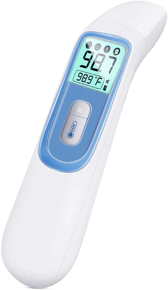 Infrared Medical Thermometer Gun,Forehead and Ear Digital Temporal Termometro for Fever,Forehead Thermometer for Baby Kids and Adult(Blue)