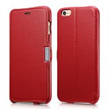iPhone 6s Plus  6 Plus Case Benuo Luxury Series Stand Feature Folio Case Flip Cover Corrected Grain Genuine Leather Case 1 Card Slot with Magnetic Closure for iPhone 6 Plus  iPhone 6s Plus 55 inch Red