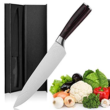 Chef Knife, Ordekcity Kitchen 8 Inch Chef’s Knife High Carbon Stainless Steel Sharp Knives Ergonomic Equipment