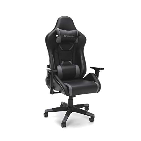 RESPAWN-120 Racing Style Gaming Chair - Reclining Ergonomic Leather Chair, Office or Gaming Chair (RSP-120-GRY)