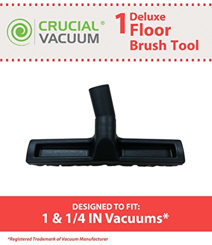 1 & 1/4 inches Deluxe Floor Brush Fits all 32MM Vacuums, Hoover, Bissell, Kirby, Eureka & Electrolux, Designed & Engineered by Crucial Vacuum