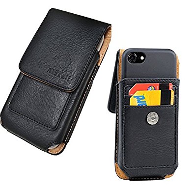 Motorola Moto E4 Plus / Moto G4 / Moto G5 plus~Premium Vertical Leather Pouch Wallet Credit Card Case Rotatable Belt Clip Holster(fits Phone Hybrid Armor Dual Layer Protective Kickstand Cover)(ID Ver)