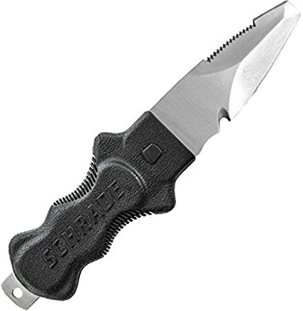 Schrade WR4 Water Rat Dive Knife with Partially Serrated Blunt Spear Point Fixed Blade & TPE Handle