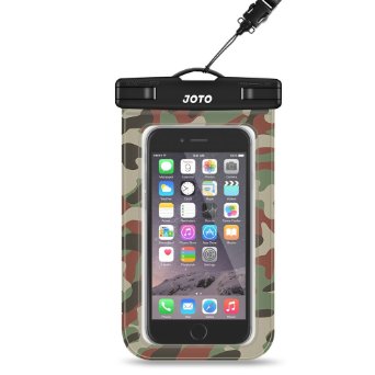 Universal Waterproof Case, JOTO Cellphone Waterproof Case Dry Bag Pouch for Apple iPhone 6S 6,6S Plus, SE 5S 5 7, Samsung Galaxy S7 S6, Note 5 4, HTC LG Sony Nokia Motorola up to 6.0" diagonal (Camo)