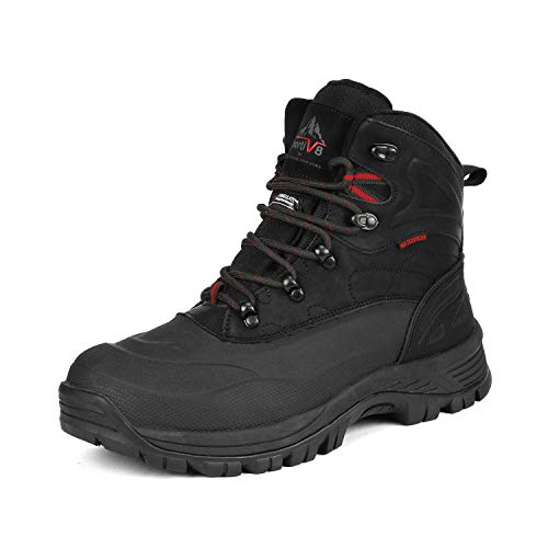 NORTIV 8 Men's Insulated Waterproof Hiking Winter Snow Boots