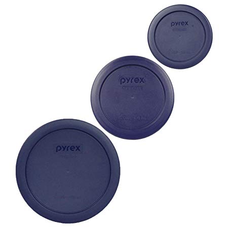 Pyrex (1) 7200-PC 2 Cup (1) 7201-PC 4 Cup (1) 7202-PC 1 Cup Blue Replacement Lids