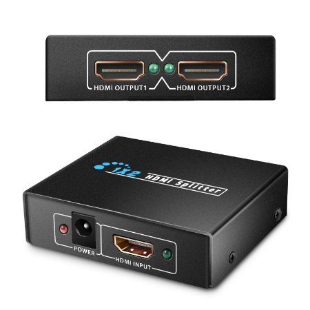 HDMI Splitter SOWTECHTM Digital 1X2 HDMI Switch for Full HD 1080P Support 3D One Input To Two Outputs