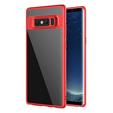 Samsung Galaxy Note 8 Case,Pretid Acrylic Hard back Air Cushion Technology and Soft TPU Edge Scratch-Resistant for Galaxy Note 8 (Red)