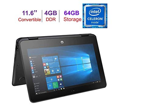 HP ProBook x360 11 G3 EE 11.6" 2-in-1 HD Touchscreen Laptop Business Education Laptop (Intel N4000 Dual-Core, 4GB DDR4 RAM, 64GB eMMC, UHD 600) Type-C, HDMI, Bluetooth 5.0, RJ-45, Windows10 Pro