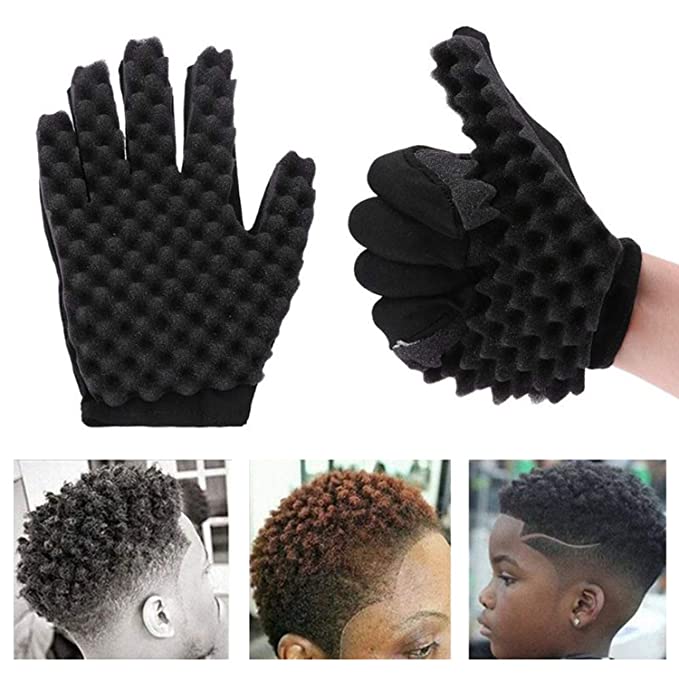 Magic Hair Curling Sponge Gloves for Barbers Twist Wave Curling Brush Styling Tool For Curly Hair Styling Care (Right hand)