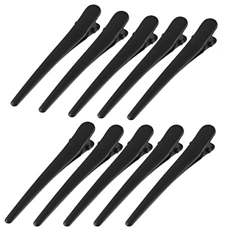 uxcell® Metal Single Prong DIY Hairstyle Alligator Hair Clip 3.1 Inch Long 10 Pcs Black