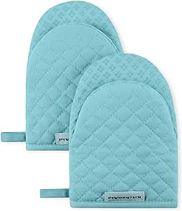 KitchenAid Asteroid Mini Oven Mitt 2-Pack Set, Mineral Water Aqua, 5.5"x8"