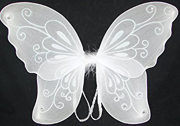White Sparkling Fairy Costume Wings