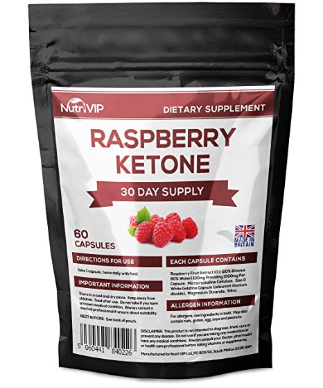 Raspberry Ketone | 60 Capsules | 1000mg Raspberry Ketones | Super Strength | UK Manufacturer