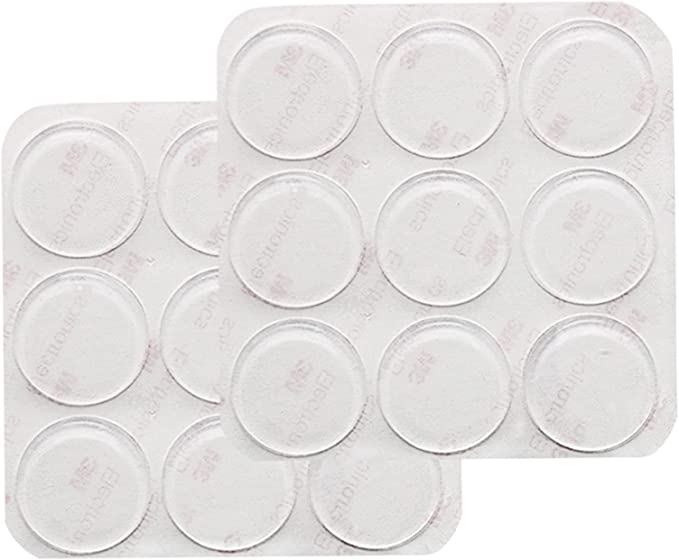GINOYA 30mm Glass Top Bumpers, 18pcs Silicone Clear Adhesive Furniture Bumpers for Glass Table Door Cabinet