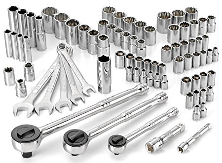 Powerbuilt 640076 SAE and Metric Mechanics Tool Set, 82 Piece