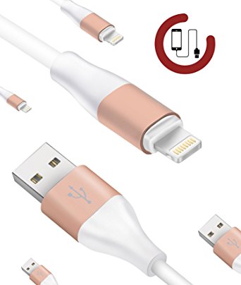 Zeuste [3-Pack Gold 3Ft] Lightning USB Cable High Speed Data Transfer Sync Charging cord for iPhone, 6S 6 5s 5c IPOD TOUCH 5 NANO 7 IPAD MINI,Compatible with IOS9