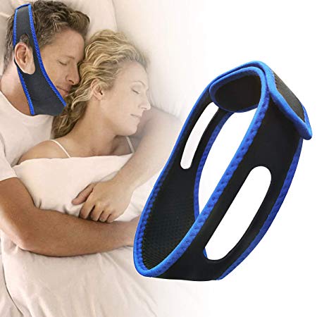 Doublx Anti Snoring Chin Strap Effective Snoring Devices, CPAP Chin Strap Easy Snoring Solution, Reduce Sleep Apnea Mute Silent Snoring Aid Snore Stopper Average Size For Men and Women